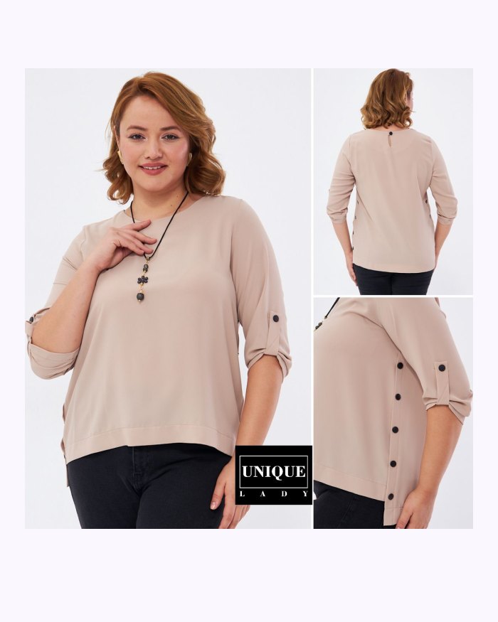 Ladies Blouses - Brown/Blue/with buttons - Size 36-50