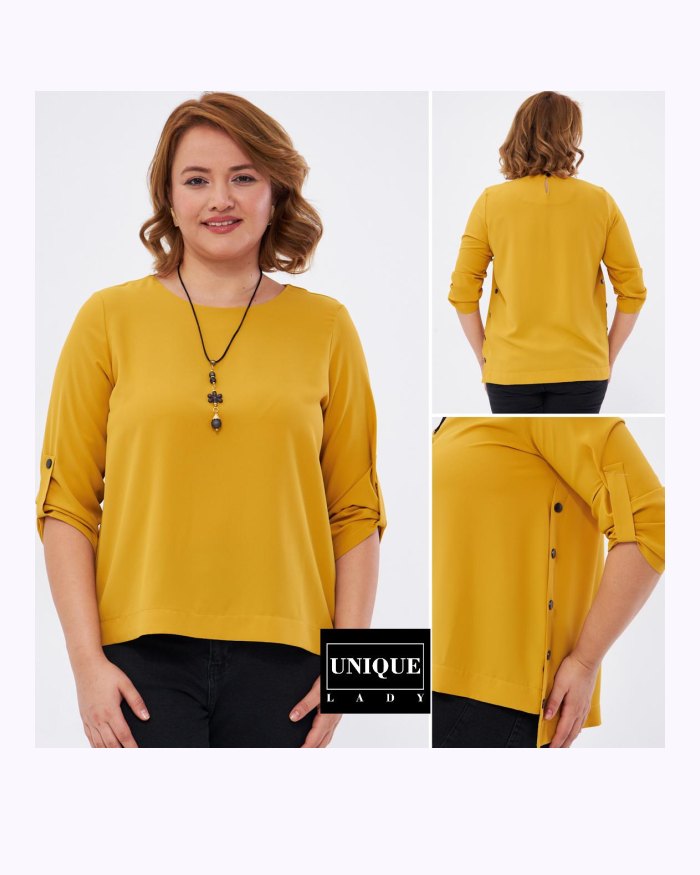 Ladies Blouses – Mustard – Size 42-50