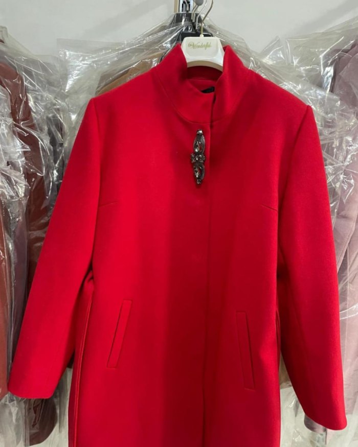 Ladies Trenchcoats – Red - Cashmere, Cotton, Lycra - Size 48