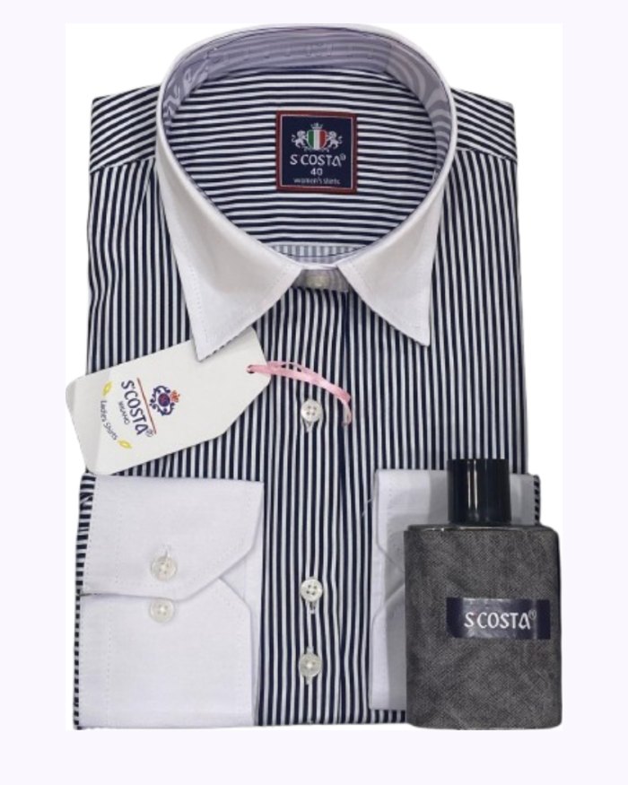 Scosta shirt, black& white stripped.