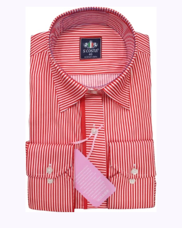 Scosta shirt, red & white stripped.