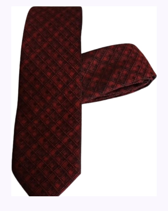 Tie, checked Red & Black.
