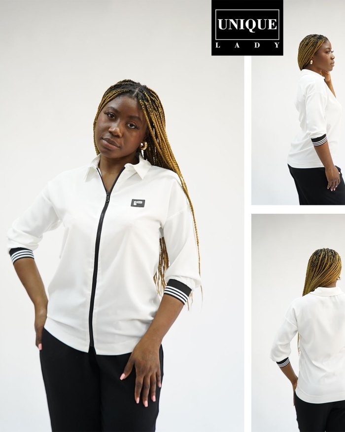 Ladies Blouses - White & Black - Size 36-40