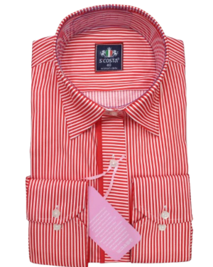 Scosta shirt, red & white stripped.