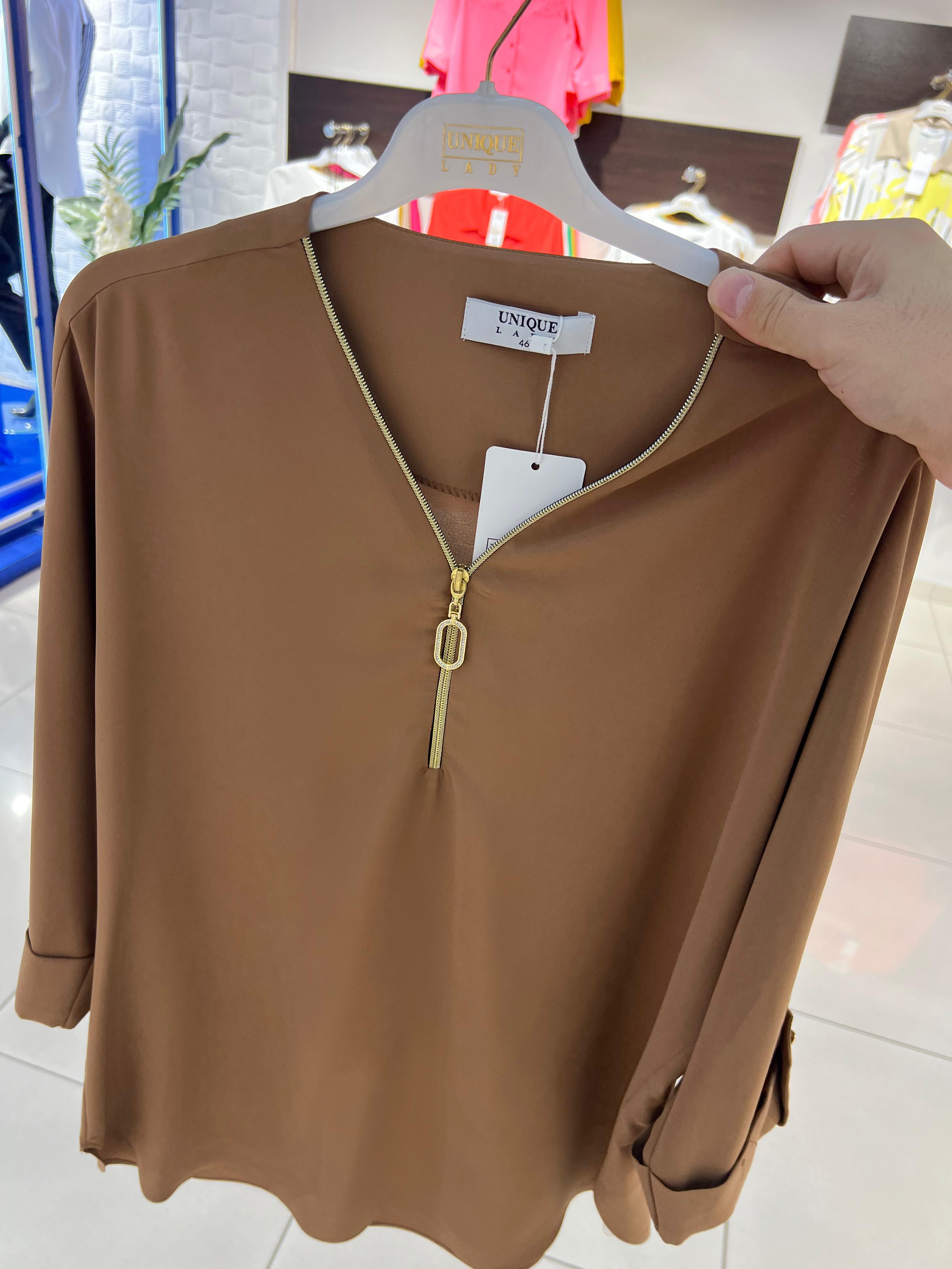 Ladies Blouses – Dark Brown – Size 36-50