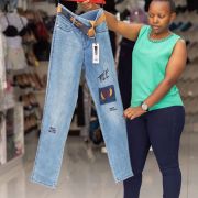 Ladies Jeans – Fashionable Light/Dark Blue – Size 36-56