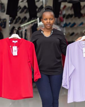 Ladies Blouses – Lilac/Wine Red – Size 36-50